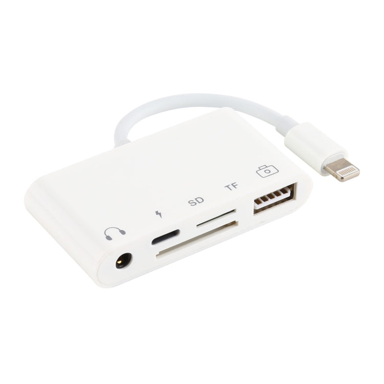 5 in 1  8 Pin to USB HUB And USB-C / Type-C And 3.5mm Earphone And SD And TF Card Reader - Converter & Adapter by buy2fix | Online Shopping UK | buy2fix