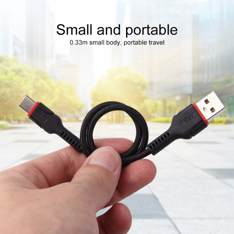 IVON CA81 8 Pin Fast Charging Data Cable, Length: 33cm (Black) - Normal Style Cable by IVON | Online Shopping UK | buy2fix