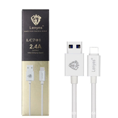 Lenyes LC701 1m 2.4A Output USB to 8 Pin PVC Data Sync Fast Charging Cable - Normal Style Cable by buy2fix | Online Shopping UK | buy2fix