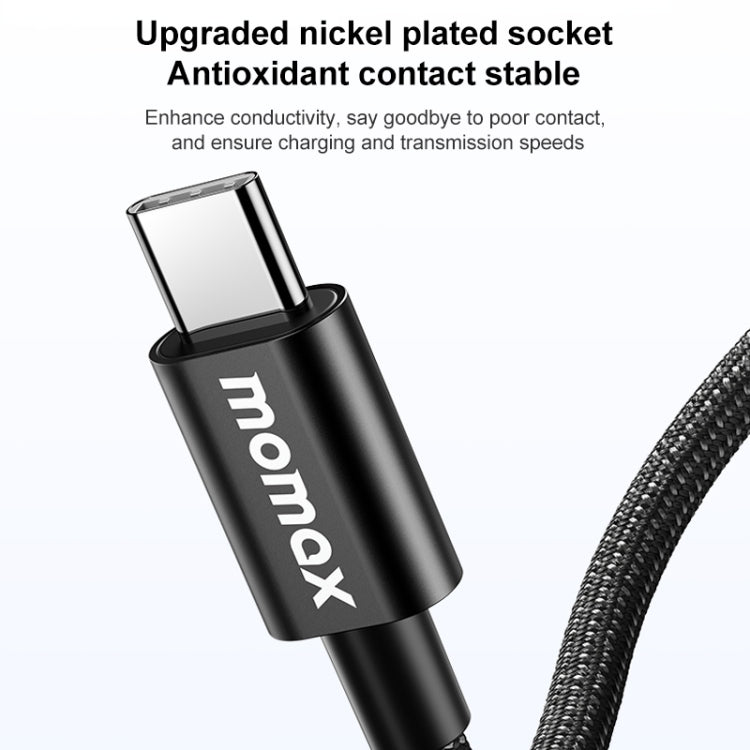 MOMAX DC30 1.5m USB-C / Type-C to USB-C / Type-C 60W Braided Data Sync Charge Cable (Black) - USB-C & Type-C Cable by MOMAX | Online Shopping UK | buy2fix