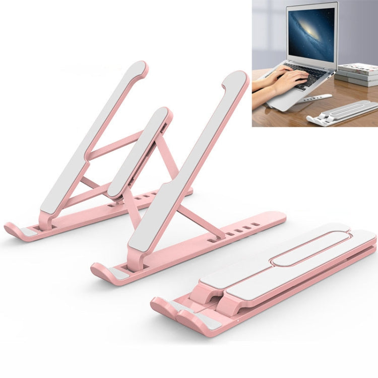 YMB1028 Portable Folding Desktop Holder Bracket for Laptop / Tablet(Pink) - MacBook Holder by buy2fix | Online Shopping UK | buy2fix