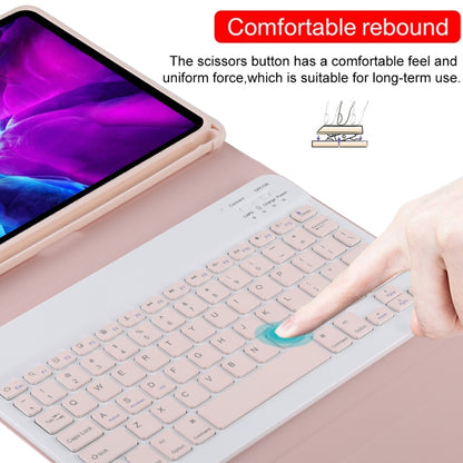 TG11B Detachable Bluetooth Pink Keyboard + Microfiber Leather Tablet Case for iPad Pro 11 inch (2020), with Pen Slot & Holder (Pink) - For iPad Pro by buy2fix | Online Shopping UK | buy2fix