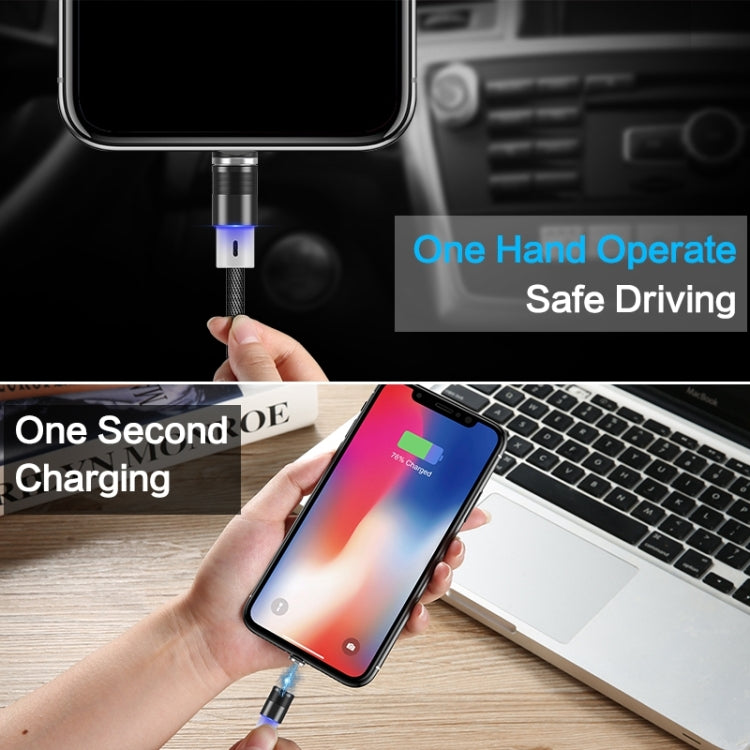 FLOVEME 1m 2A Output 360 Degrees Casual USB to 8 Pin Magnetic Charging Cable, Built-in Blue LED Indicator(Blue) - Charging Cable & Head by FLOVEME | Online Shopping UK | buy2fix