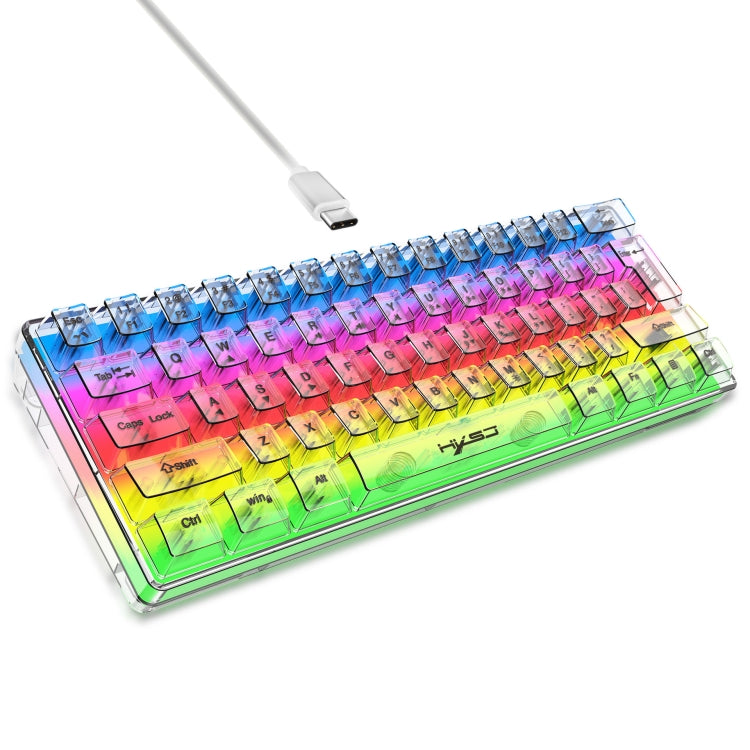 HXSJ V700T 61-key Wired Membrane RGB Backlit Mechanical Keyboard (Transparent) - Wired Keyboard by HXSJ | Online Shopping UK | buy2fix