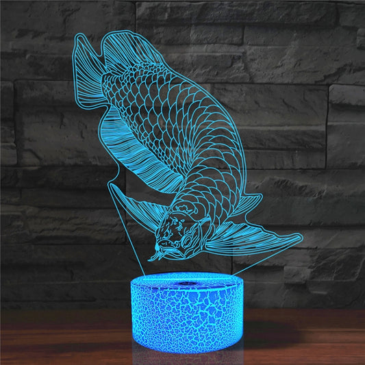 Fish Shape 3D Colorful LED Vision Light Table Lamp, Crack Touch Version - Novelty Lighting by buy2fix | Online Shopping UK | buy2fix