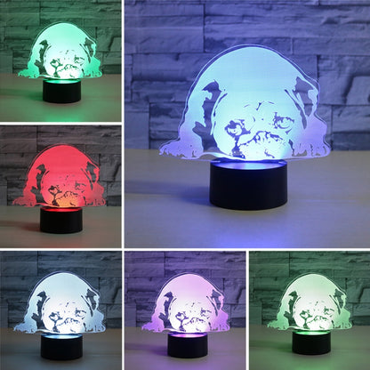 Prostrated Dog Shape 3D Colorful LED Vision Light Table Lamp, Crack Remote Control Version - Novelty Lighting by buy2fix | Online Shopping UK | buy2fix