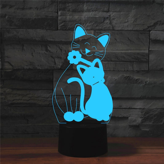 Cat Shape 3D Colorful LED Vision Light Table Lamp, 16 Colors Remote Control Version - Novelty Lighting by buy2fix | Online Shopping UK | buy2fix