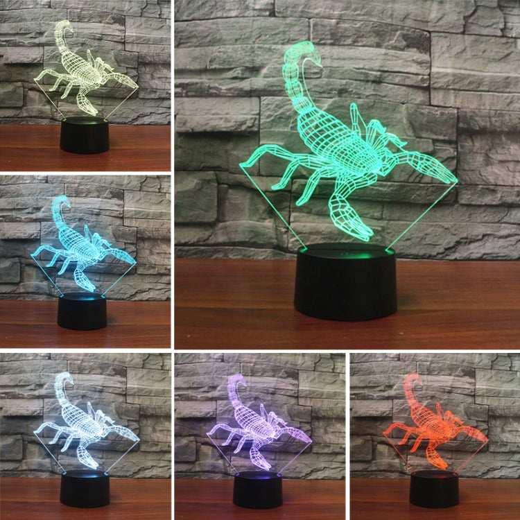 Scorpion Shape 3D Colorful LED Vision Light Table Lamp, USB Touch Version - Novelty Lighting by buy2fix | Online Shopping UK | buy2fix