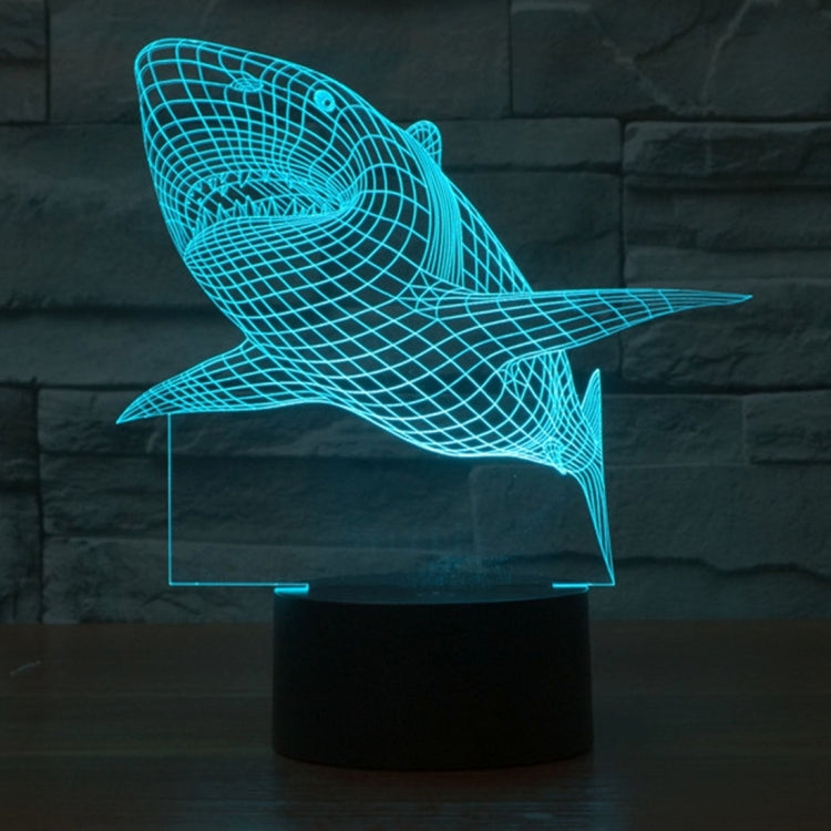 Shark Style 3D Touch Switch Control LED Light , 7 Color Discoloration Creative Visual Stereo Lamp Desk Lamp Night Light - Novelty Lighting by buy2fix | Online Shopping UK | buy2fix