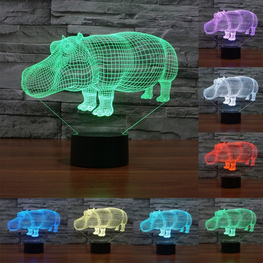 Rhino Style 3D Touch Switch Control LED Light , 7 Color Discoloration Creative Visual Stereo Lamp Desk Lamp Night Light - Novelty Lighting by buy2fix | Online Shopping UK | buy2fix