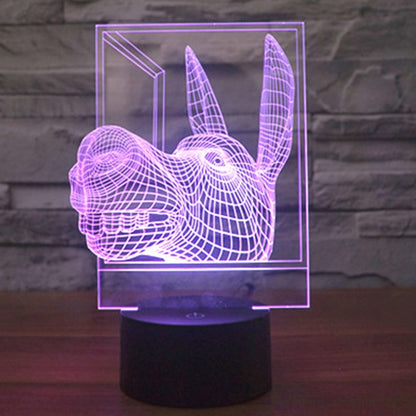 Donkey Shape 3D Touch Switch Control LED Light , 7 Colour Discoloration Creative Visual Stereo Lamp Desk Lamp Night Light - Novelty Lighting by buy2fix | Online Shopping UK | buy2fix