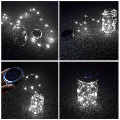 20 LEDs Solar Energy Mason Bottle Cap Pendent Lamp Outdoor Decoration Garden Light, Not Include Bottle Body(White Light) - Solar Lights by buy2fix | Online Shopping UK | buy2fix