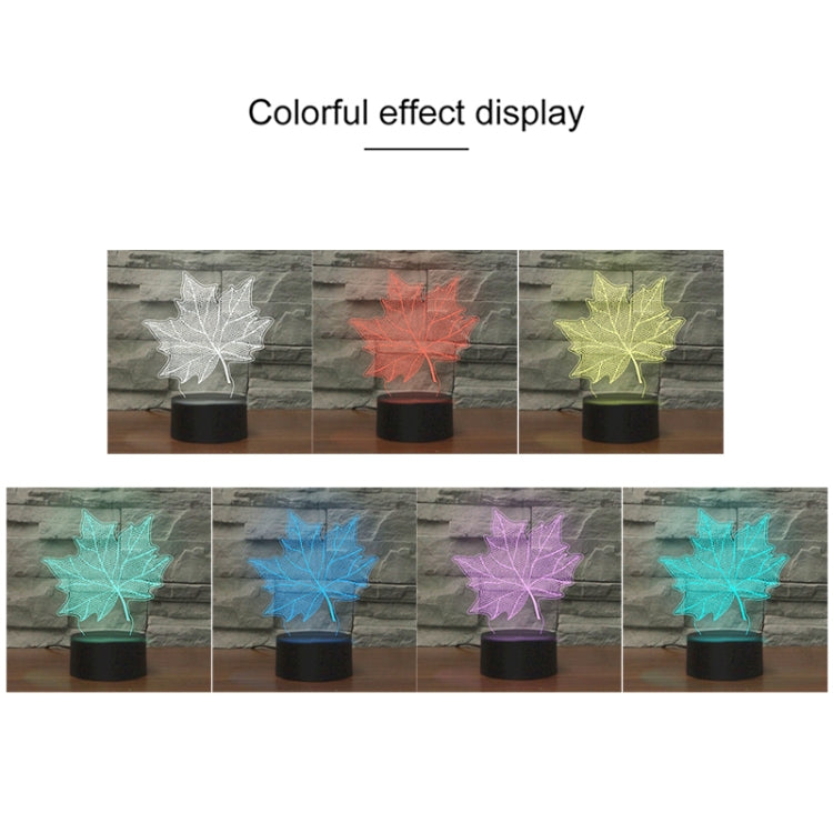 Maple Leaf Shape 3D Colorful LED Vision Light Table Lamp, 16 Colors Remote Control Version - Novelty Lighting by buy2fix | Online Shopping UK | buy2fix