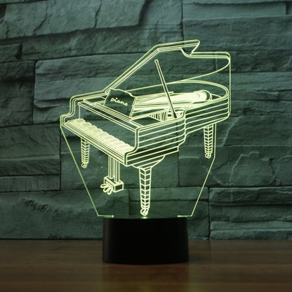 Piano Shape 3D Colorful LED Vision Light Table Lamp, 16 Colors Remote Control Version - Novelty Lighting by buy2fix | Online Shopping UK | buy2fix