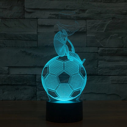 Thinking Football Style 3D Touch Switch Control LED Light Desk Lamp , 7 Colour Discoloration Creative Visual Stereo Lamp Night Light - Novelty Lighting by buy2fix | Online Shopping UK | buy2fix