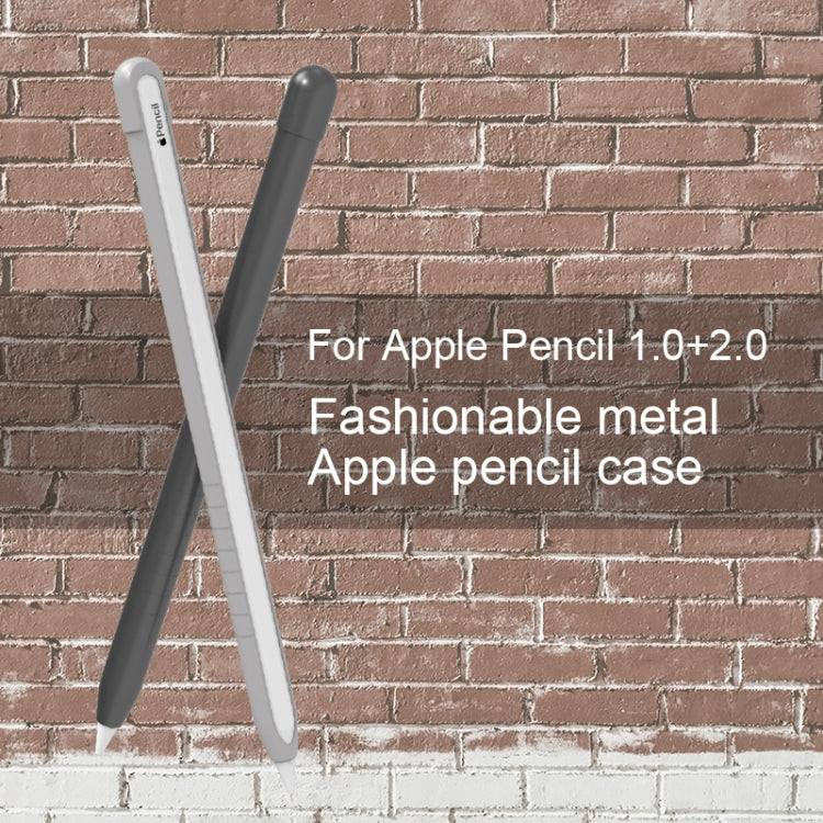 Metal Matte Non-slip Stylus Pen Protective Case for Apple Pencil 1 (Grey) - Pencil Accessories by buy2fix | Online Shopping UK | buy2fix