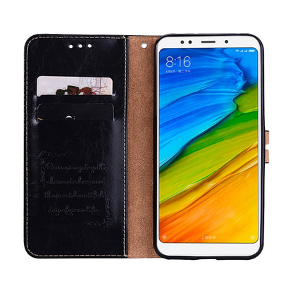 For Xiaomi Redmi 5 Oil Wax Texture Horizontal Flip Leather Case with Holder & Card Slots & Wallet(Black) - Xiaomi Cases by buy2fix | Online Shopping UK | buy2fix