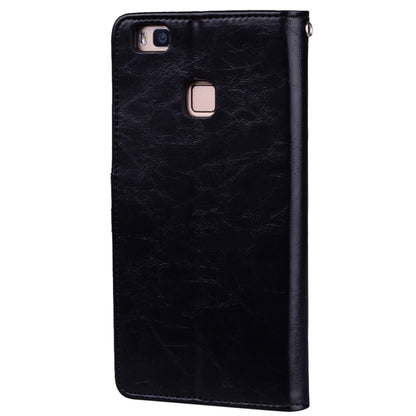 For Huawei P9 Lite Business Style Oil Wax Texture Horizontal Flip Leather Case with Holder & Card Slots & Wallet (Black) - Huawei Cases by buy2fix | Online Shopping UK | buy2fix