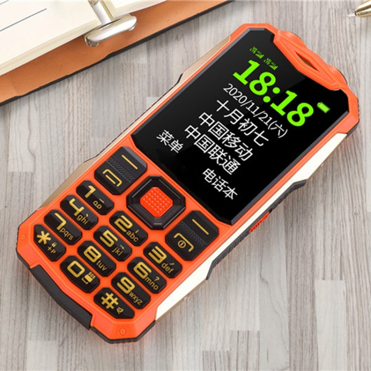 K1 Triple Proofing Elder Phone, Waterproof Shockproof Dustproof, 4800mAh Battery, 2.4 inch, 21 Keys, Bluetooth, LED Flashlight, FM, SOS, Dual SIM, Network: 2G (Orange) - Others by buy2fix | Online Shopping UK | buy2fix