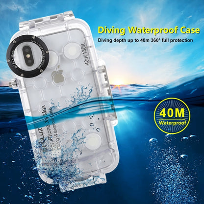 For iPhone XS Max PULUZ 40m/130ft Waterproof Diving Case, Photo Video Taking Underwater Housing Cover(Transparent) - More iPhone Cases by PULUZ | Online Shopping UK | buy2fix