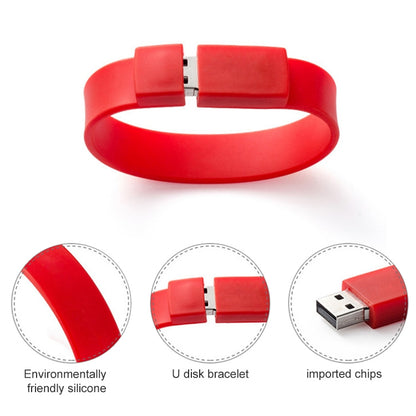 8GB Silicon Bracelets USB 2.0 Flash Disk(Red) - USB Flash Drives by buy2fix | Online Shopping UK | buy2fix