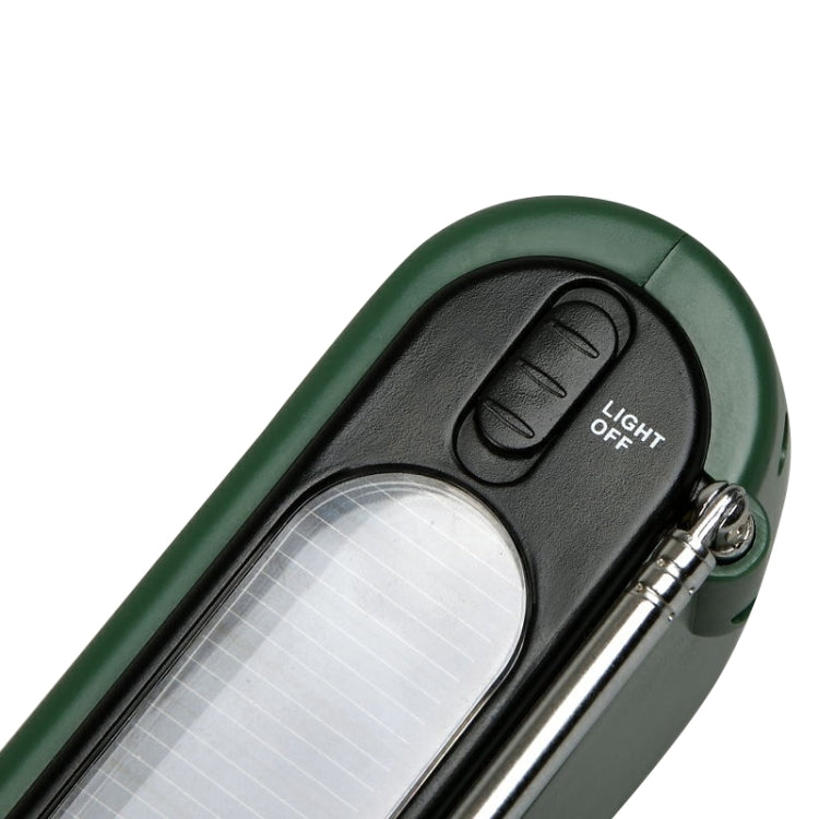 Dynamo / Solar Powered AM / FM Radio with Flashlight (RD332)(Green) - LED Flashlight by buy2fix | Online Shopping UK | buy2fix