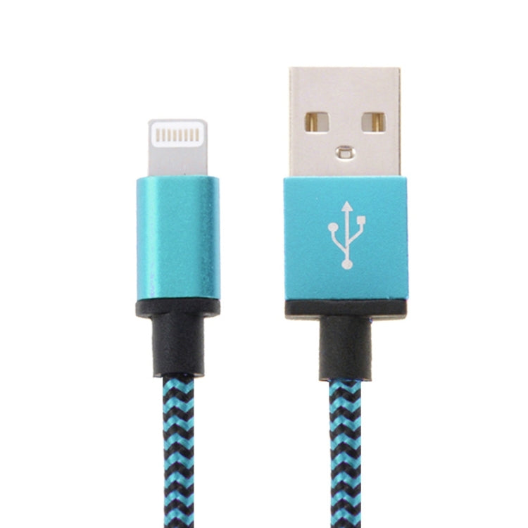 2m Woven Style 8 Pin to USB Sync Data / Charging Cable(Blue) - Normal Style Cable by buy2fix | Online Shopping UK | buy2fix