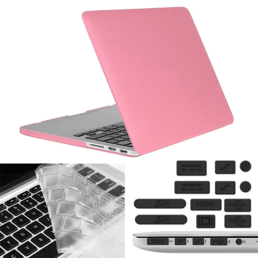 ENKAY for Macbook Pro Retina 15.4 inch (US Version) / A1398 Hat-Prince 3 in 1 Frosted Hard Shell Plastic Protective Case with Keyboard Guard & Port Dust Plug(Pink) - MacBook Pro Cases by ENKAY | Online Shopping UK | buy2fix