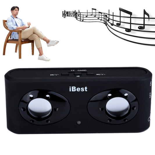 iBest Portable Stereo Rechargeable Speaker(Black) - Desktop Speaker by buy2fix | Online Shopping UK | buy2fix