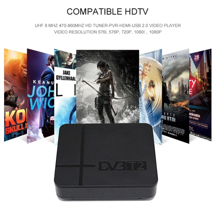 Mini Terrestrial Receiver HD DVB-T2 Set Top Box, Support USB / HDMI / MPEG4 /H.264(US Plug) - DVB-T & Analog Solutions by buy2fix | Online Shopping UK | buy2fix
