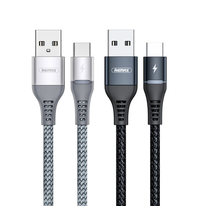 REMAX RC-152A 1m 2.4A USB to USB-C / Type-C Colorful Breathing Data Cable (Silver) - USB-C & Type-C Cable by REMAX | Online Shopping UK | buy2fix