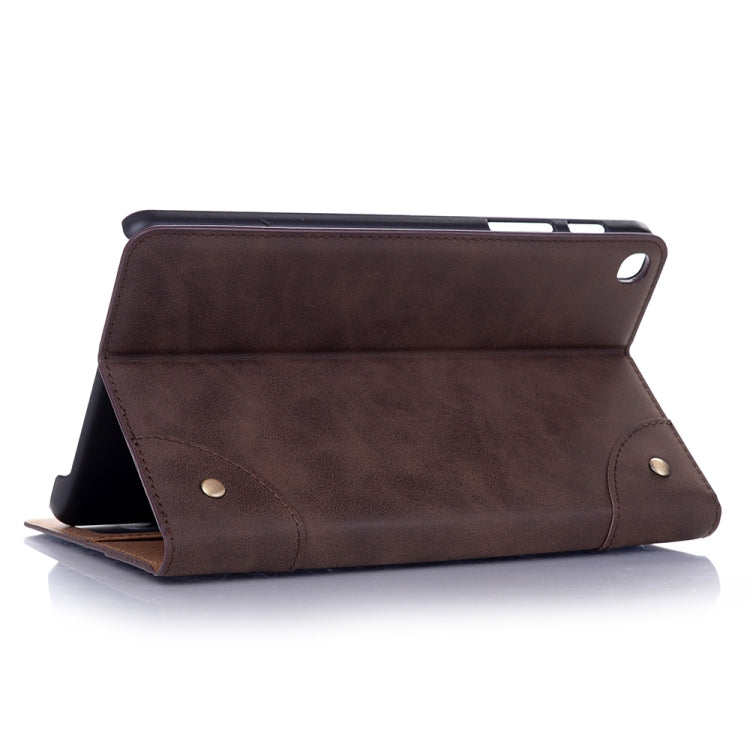 Retro Book Style Horizontal Flip Leather Case for Galaxy Tab A 8 (2019) P200 / P205,  with Holder & Card Slots & Wallet (Coffee) - Tab A 8.0 & S Pen (2019) P200/P205 by buy2fix | Online Shopping UK | buy2fix