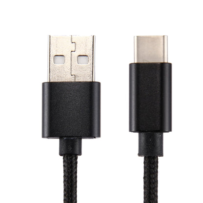 Knit Texture USB to USB-C / Type-C Data Sync Charging Cable, Cable Length: 2m, 3A Output(Black) - USB-C & Type-C Cable by buy2fix | Online Shopping UK | buy2fix