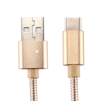 Knit Texture USB to USB-C / Type-C Data Sync Charging Cable, Cable Length: 3m, 3A Total Output, 2A Transfer Data(Gold) - USB-C & Type-C Cable by buy2fix | Online Shopping UK | buy2fix