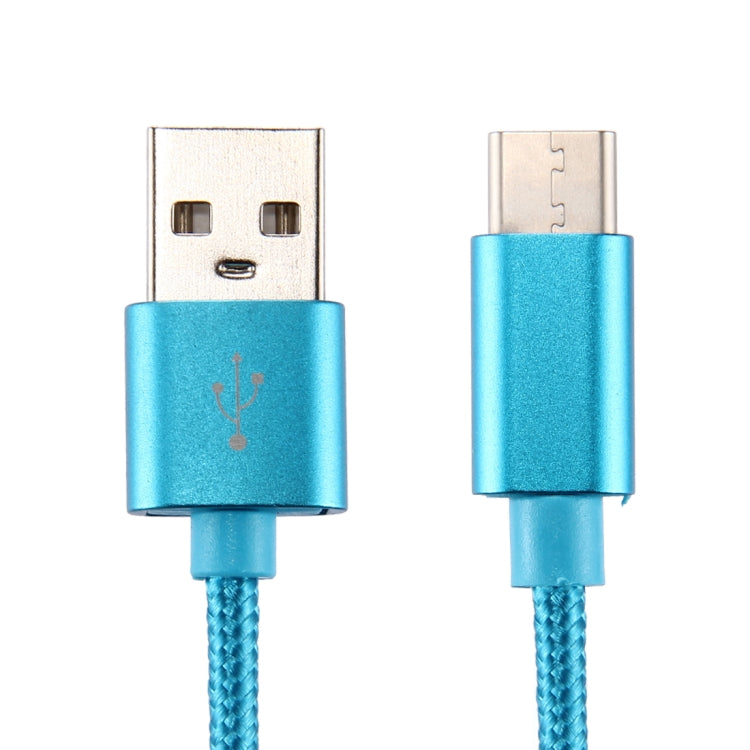 Knit Texture USB to USB-C / Type-C Data Sync Charging Cable, Cable Length: 3m, 3A Total Output, 2A Transfer Data(Blue) - USB-C & Type-C Cable by buy2fix | Online Shopping UK | buy2fix