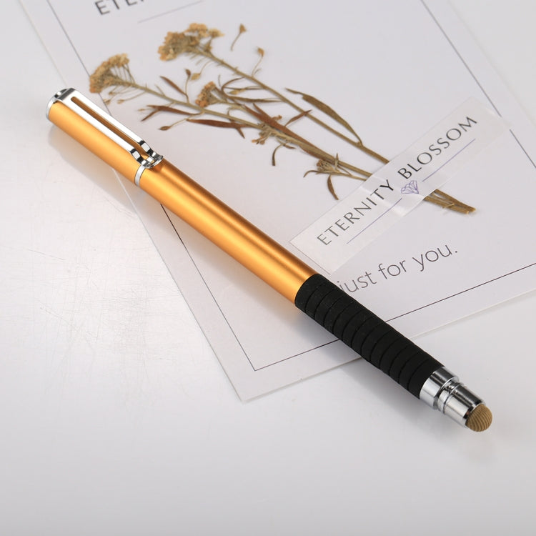 Universal 2 in 1 Multifunction Round Thin Tip Capacitive Touch Screen Stylus Pen, For iPhone, iPad, Samsung, and Other Capacitive Touch Screen Smartphones or Tablet PC(Gold) - Stylus Pen by buy2fix | Online Shopping UK | buy2fix