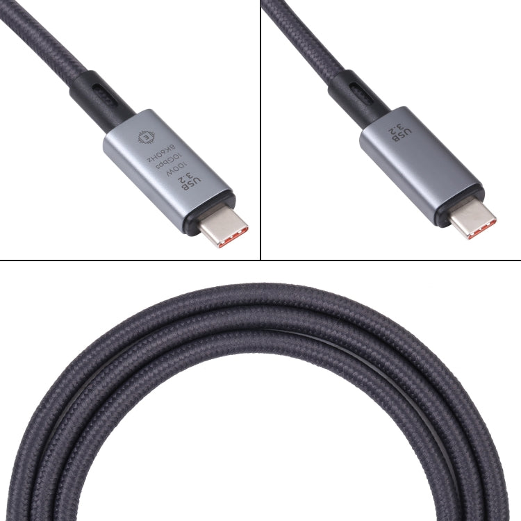 10Gbps 8K USB-C/Type-C to USB-C/Type-C Video Cable Compatible with USB 3.2, Length: 1m(Black) - Video & Audio Cable by buy2fix | Online Shopping UK | buy2fix