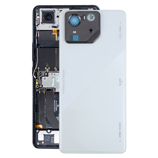 For Asus ROG Phone 8 Pro AI2401 AI2401_A Global Original Glass Battery Back Cover with Camera Frame(Grey) - Back Cover by buy2fix | Online Shopping UK | buy2fix