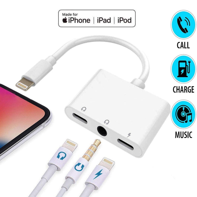 ZS-KL21820 3 in 1 8 Pin to 8 Pin Charging Port + 8 Pin Earphone Jack + 3.5mm Earphone Jack Earphone Adapter Adapter - Converter & Adapter by buy2fix | Online Shopping UK | buy2fix