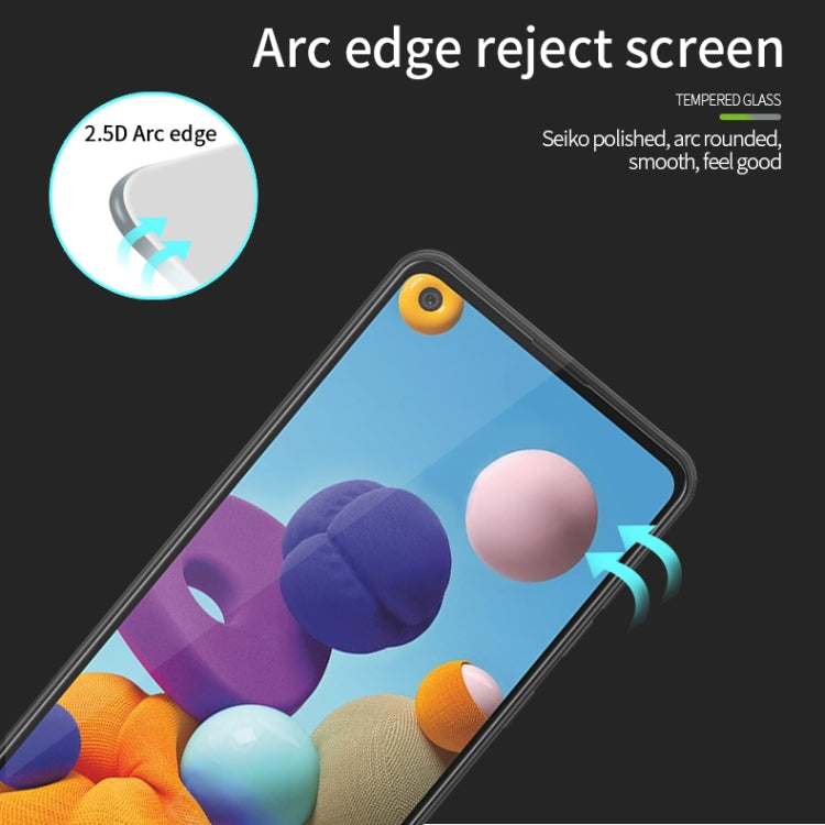 For Samsung Galaxy A21 MOFI 9H 2.5D Full Screen Tempered Glass Film(Black) - Galaxy Tempered Glass by MOFI | Online Shopping UK | buy2fix