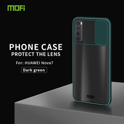 For Huawei nova 7 MOFI Xing Dun Series PC + TPU Anti-peep Waterproof And Anti-drop All-inclusive Protective Shell, Translucent Frosted(Green) - Huawei Cases by MOFI | Online Shopping UK | buy2fix