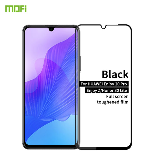 For Huawei Honor 30 Lite MOFI 9H 2.5D Full Screen Tempered Glass Film(Black) - Honor Tempered Glass by MOFI | Online Shopping UK | buy2fix