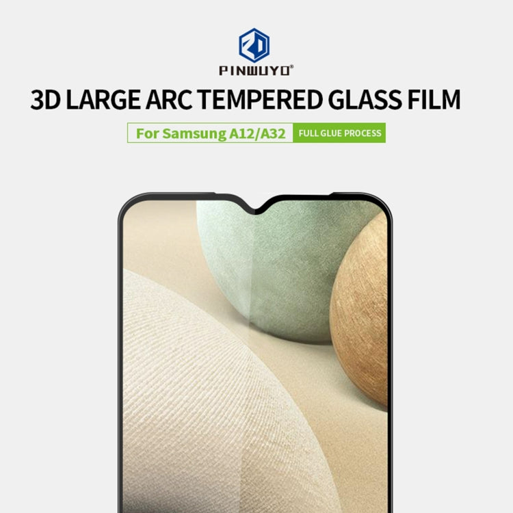 For Samsung Galaxy A12 / A32 5G PINWUYO 9H 3D Curved Full Screen Explosion-proof Tempered Glass Film(Black) - Galaxy Tempered Glass by PINWUYO | Online Shopping UK | buy2fix