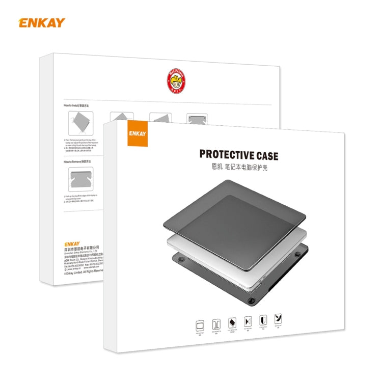 ENKAY 3 in 1 Crystal Laptop Protective Case + US Version TPU Keyboard Film + Anti-dust Plugs Set for MacBook Pro 13.3 inch A1708 (without Touch Bar)(Black) - MacBook Pro Cases by ENKAY | Online Shopping UK | buy2fix