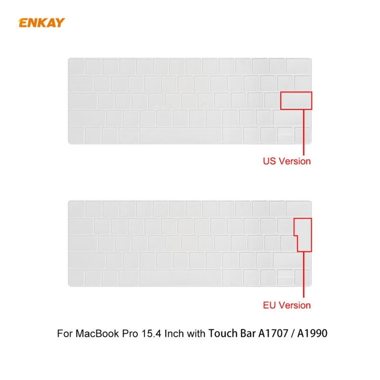 ENKAY 3 in 1 Matte Laptop Protective Case + EU Version TPU Keyboard Film + Anti-dust Plugs Set for MacBook Pro 15.4 inch A1707 & A1990 (with Touch Bar)(Grey) - MacBook Pro Cases by ENKAY | Online Shopping UK | buy2fix