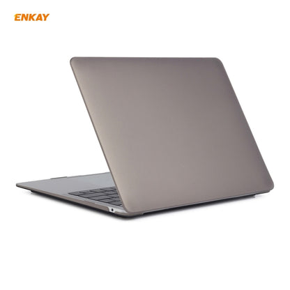 ENKAY 3 in 1 Matte Laptop Protective Case + US Version TPU Keyboard Film + Anti-dust Plugs Set for MacBook Air 13.3 inch A1932 (2018)(Grey) - MacBook Air Cases by ENKAY | Online Shopping UK | buy2fix