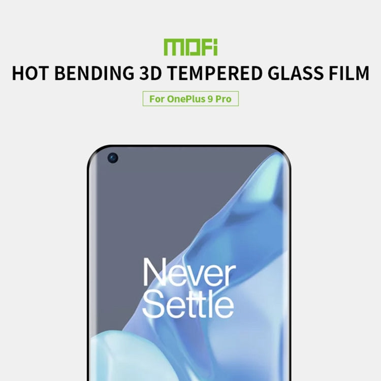 For OnePlus 9 Pro MOFI 9H 3D Explosion Proof Thermal Bending Full Screen Covered Tempered Glass Film(Black) - OnePlus Tempered Glass by MOFI | Online Shopping UK | buy2fix