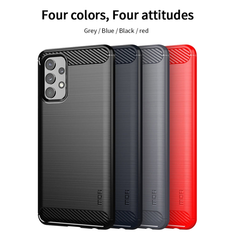 For Samsung Galaxy A32 4G(EU Version) MOFI Gentleness Series Brushed Texture Carbon Fiber Soft TPU Case(Red) - Galaxy Phone Cases by MOFI | Online Shopping UK | buy2fix