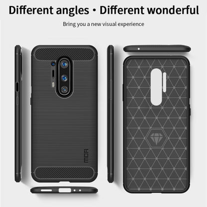 For OnePlus 8 Pro MOFI Gentleness Series Brushed Texture Carbon Fiber Soft TPU Case(Blue) - OnePlus Cases by MOFI | Online Shopping UK | buy2fix