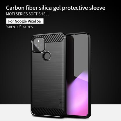 For Google Pixel 5a 5G MOFI Gentleness Series Brushed Texture Carbon Fiber Soft TPU Case(Black) - Google Cases by MOFI | Online Shopping UK | buy2fix